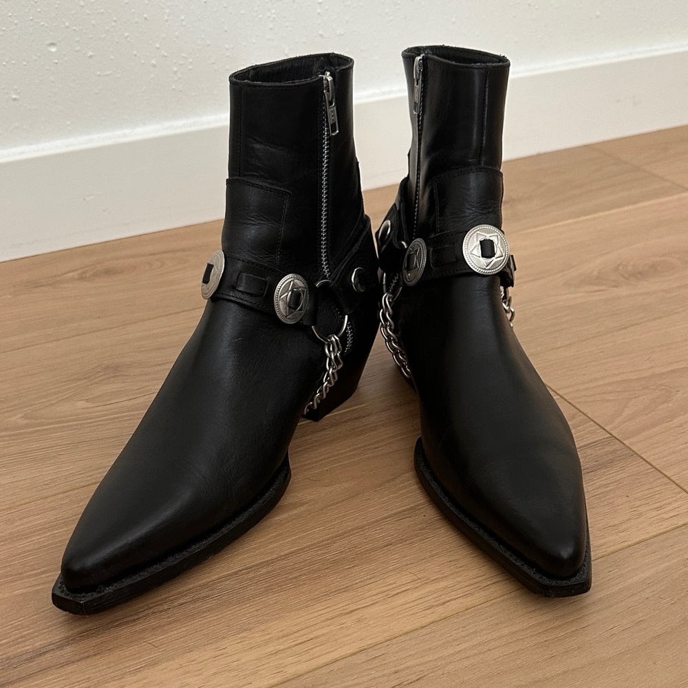 Black Leather Men's Boots